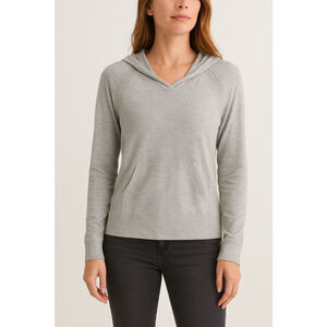 Athleta Lightweight Knit Hoodie Women’s Small Gray Athleisure Top‎